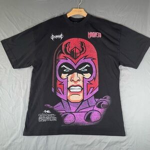 X-Men Civil Regime T-Shirt Men's Large Magneto Black Graphic Print Short Sleeve